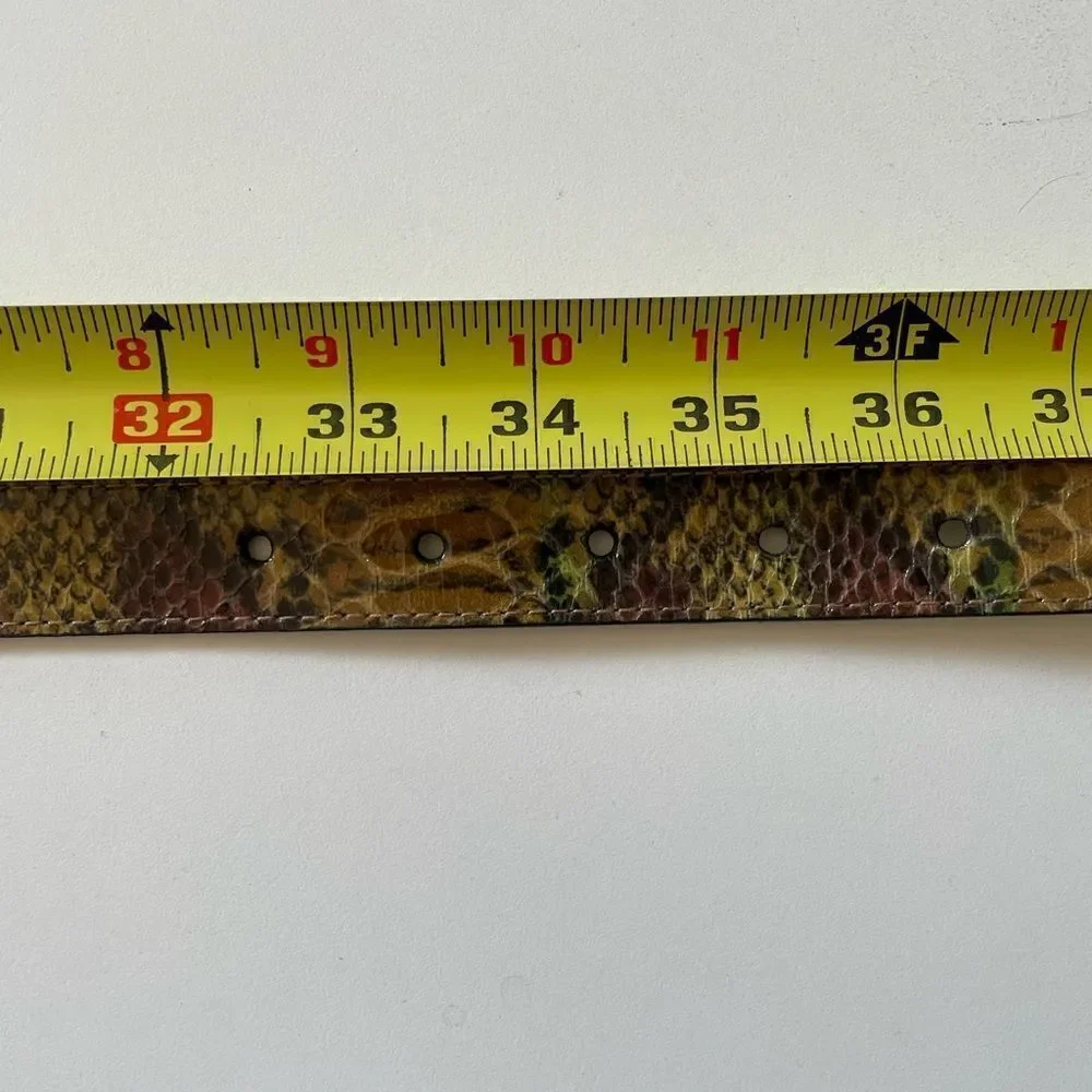 Nine West Faux Snake Skin Leather Belt Size M EUC